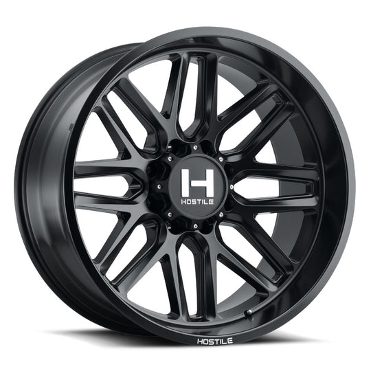 H120-2010818047BB - Hostile Vulcan 20X10 8X180 -19mm Asphalt Wheel - Hostile Wheels Canada