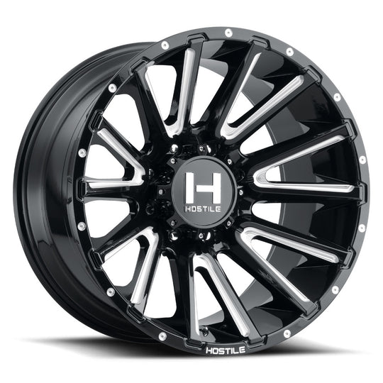 H123-2012513947B - Hostile Typhoon 20X12 5X139.7 -44mm Blade Cut Wheel - Hostile Wheels Canada