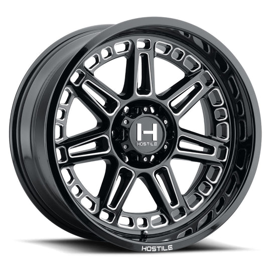 H124-2414816545B - Hostile Lunatic 24X14 8X165.1 -76mm Blade Cut Wheel - Hostile Wheels Canada