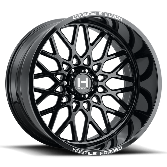 HF08-2614655045GB - Hostile Forged Savage 26X14 6X139.7 -76mm Gloss Black Wheel - Hostile Forged Wheels Canada