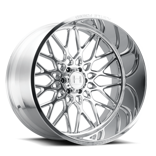 HF08-2212655047P - Hostile Forged Savage 22X12 6X139.7 -44mm Full polish Wheel - Hostile Forged Wheels Canada