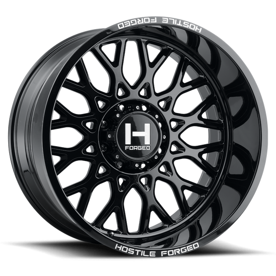 HF08-2214817045GB - Hostile Forged Savage 22X14 8X170 -76mm Gloss Black Wheel - Hostile Forged Wheels Canada