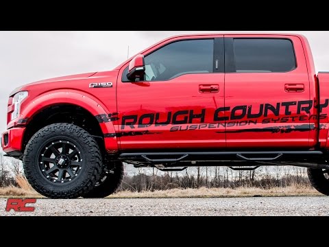 RCF1596CC Nerf Steps - Full Length - Crew - 5.5 Ft Bed - Ford F-150 (15-23)/Super Duty (17-23) Rough Country Canada