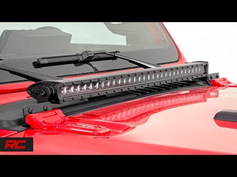 70054 Jeep 30-inch LED Hood Kit (18-21 Wrangler JL, 20-21 Gladiator JT - Black-Series) Rough Country Canada