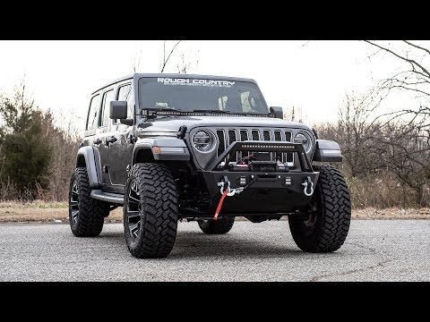 10597A Front Bumper - Stubby - Trail - Jeep Gladiator JT/Wrangler 4xe/Wrangler JK/Wrangler JL Rough Country Canada