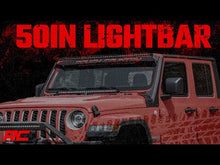 Load image into Gallery viewer, 70068 Jeep 50-inch Straight LED Light Bar Upper Windshield Kit w/ Dual-Row Black Series LED - Amber DRL (20-22 Gladiator JT, 18-22 Wrangler JL) Rough Country Canada