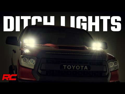 70836 LED Light - Ditch Mount - Dual 2" Black Pairs - Flood - Toyota Tundra (14-21) Rough Country Canada