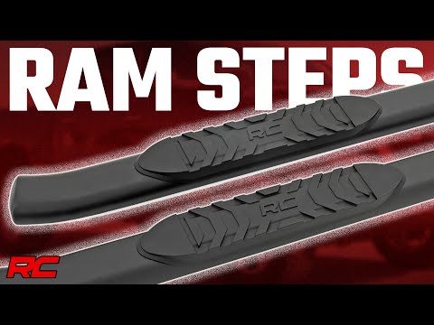 21004 Oval Nerf Step - Crew Cab - Black - Ram 1500 (19-23)/1500 TRX (21-23) Rough Country Canada