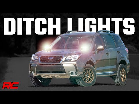 70871 LED Light - Ditch Mount - Dual 2" Black Pairs - White DRL - Subaru Forester (14-18) Rough Country Canada
