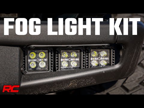 51085 LED Light - Fog Mount - Triple 2" Black Pair - Spot - Ford Bronco (21-23) Rough Country Canada