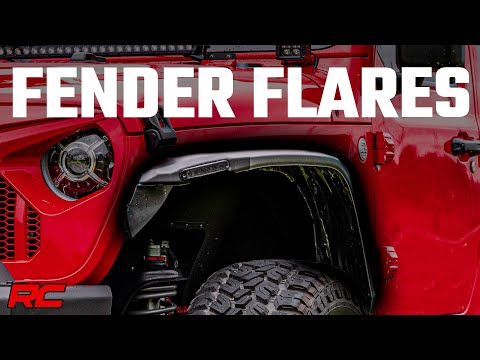 99036 High Clearance LED Flat Fender Flare Kit - UV Treated - - Jeep Wrangler JL (18-23) Rough Country Canada