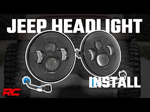 RCH5400 Headlights - DRL Halo LED - 7" - Jeep Wrangler TJ 4WD (1997-2006) Rough Country Canada