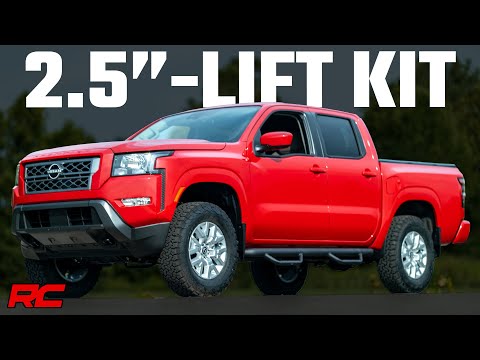 867RED 2.5 Inch Leveling Kit - Red Spacers - Nissan Frontier (05-23)/Xterra (05-15) Rough Country Canada