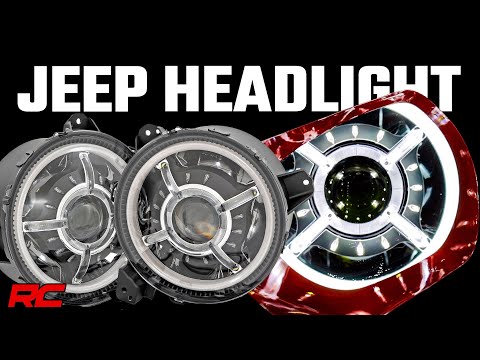 RCH5300 Headlights - DRL Halo LED - 9" - Jeep Gladiator JT/Wrangler 4xe/Wrangler JL (18-23) Rough Country Canada