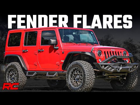99037 High Clearance LED Flat Fender Flare Kit - UV Treated - Jeep Wrangler JK (07-18) Rough Country Canada