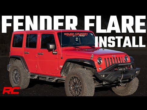 99037 High Clearance LED Flat Fender Flare Kit - UV Treated - Jeep Wrangler JK (07-18) Rough Country Canada