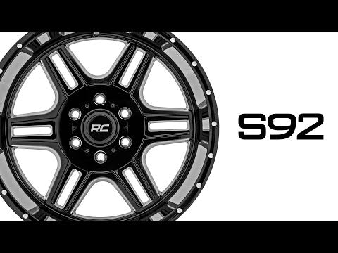 92201217 Rough Country 92 Series Wheel - Machined One-Piece - Gloss Black - 20x12 - 6x135 - -44mm Rough Country Canada