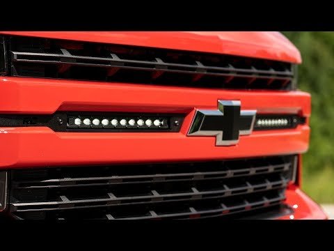 70817 LED Light - Grille Mount - 10" Black Slimline Pair - Chevy Silverado 1500 (19-23) Rough Country Canada