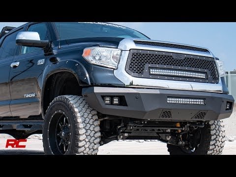 70225 Mesh Grille - 30" Dual Row LED - Black - White DRL - Toyota Tundra (14-17) Rough Country Canada