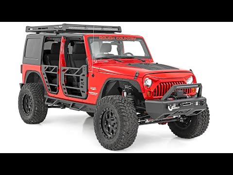 10622 Roof Rack - Black Series Lights - Jeep Wrangler 4xe (21-23)/Wrangler JL (18-23) Rough Country Canada