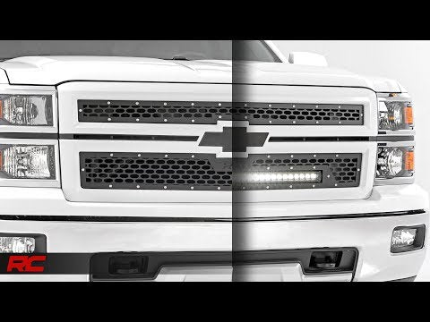 70103 Mesh Grille - 30" Single Row LED - Black - Chevy Silverado 1500 (14-15) Rough Country Canada