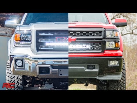 70625 LED Light - Behind Grille Mount - 30" Chrome Single Row - Chevy/GMC 1500 (14-18) Rough Country Canada