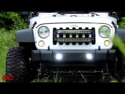 70630 LED Light - Fog Mount - 2" Black Pair - Jeep Wrangler JK (10-18) Rough Country Canada