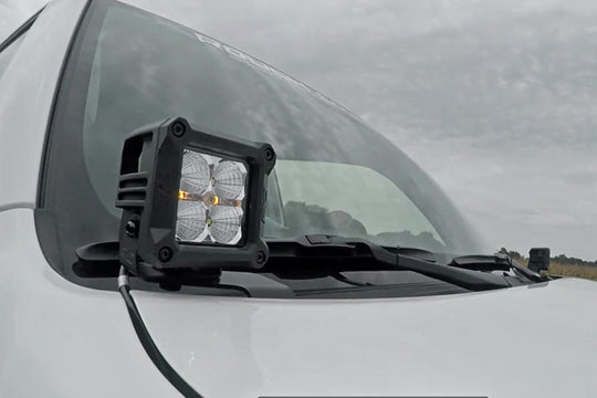 70798 LED Light - Ditch Mount - 2" Black Pair - Amber DRL - Toyota 4Runner (10-23) Rough Country Canada