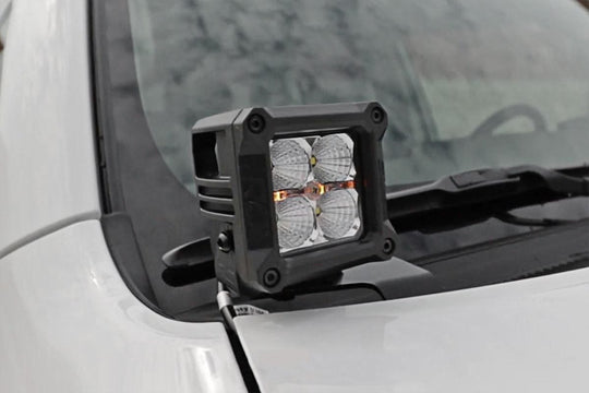 70797 LED Light - Ditch Mount - 2" Black Pair - White DRL - Toyota 4Runner (10-23) Rough Country Canada
