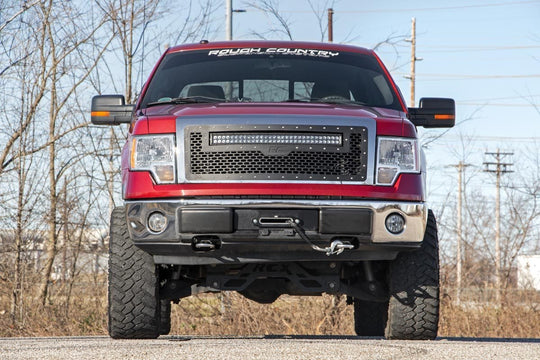 70234 Mesh Grille - 30" Dual Row LED - Chrome - White DRL - Ford F-150 (09-14) Rough Country Canada