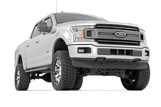 70808 LED Light - Grille Mount - 10" Black Slimline Pair - Ford F-150 (18-20) Rough Country Canada