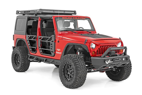 10586A Tubular Doors - Front - Jeep Wrangler JK (2007-2018) Rough Country Canada