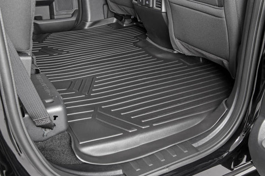 M-51512 Floor Mats - FR & RR - FR Buckets - Ford F-150 (15-23)/F-150 Lightning (2022) Rough Country Canada