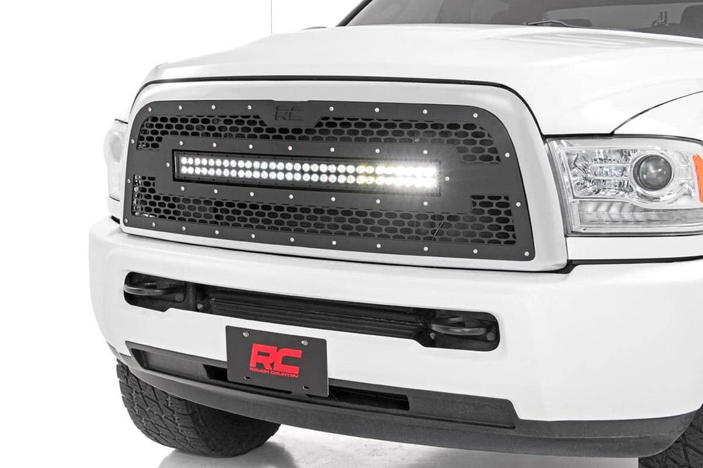 70152 Mesh Grille - 30" Dual Row LED - Black - Ram 2500/3500 (13-18) Rough Country Canada