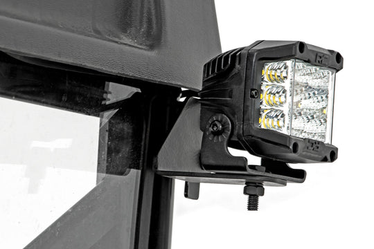 93144 LED Light - RR Cage Mount - 2" Chrome Pair - Wide Angle - Polaris Ranger (13-21) Rough Country Canada