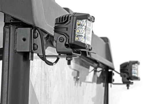 93144 LED Light - RR Cage Mount - 2" Chrome Pair - Wide Angle - Polaris Ranger (13-21) Rough Country Canada