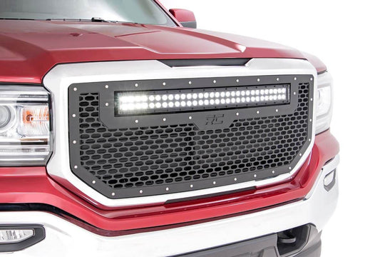 70158 Mesh Grille - 30" Dual Row LED - Black - GMC Sierra 1500 (16-18) Rough Country Canada