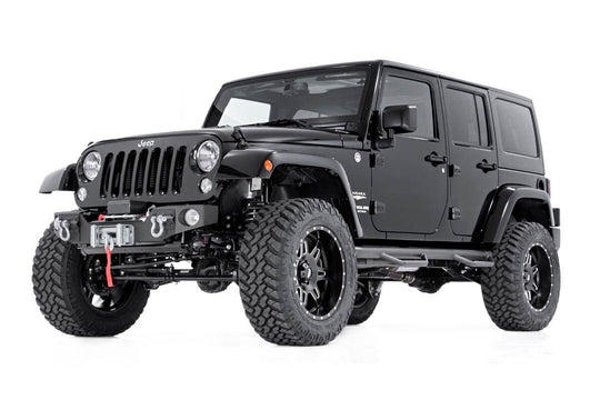 1062 Front Hybrid Stubby Bumper - Fog Mounts - Jeep Wrangler JK (07-18) Rough Country Canada