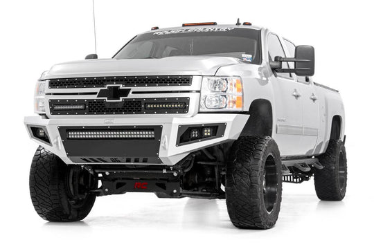 70155 Mesh Grille - 12" Single Row LED Pair - Black - Chevy Silverado 2500 HD/3500 HD (11-14) Rough Country Canada