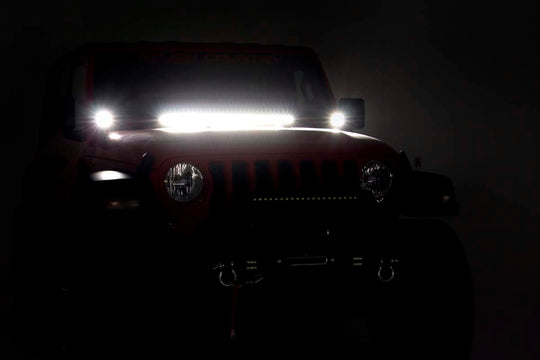 70061 Jeep 2-inch LED Cube Easy-Mount Kit (18-23 Wrangler JL / 20-23 Gladiator)-Black Series w/ White DRL Rough Country Canada