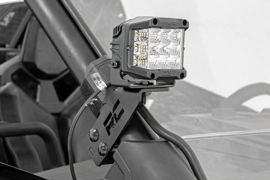 93077 LED Light - A Pillar Mount - 2" Black Pair - Spot - Polaris RZR PRO XP (20-21) Rough Country Canada