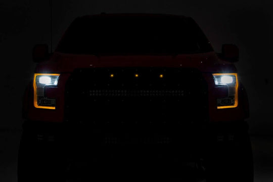 70200 LED Light - Mesh Grill Mount - Amber Marker - Ford F-150 (15-17) Rough Country Canada