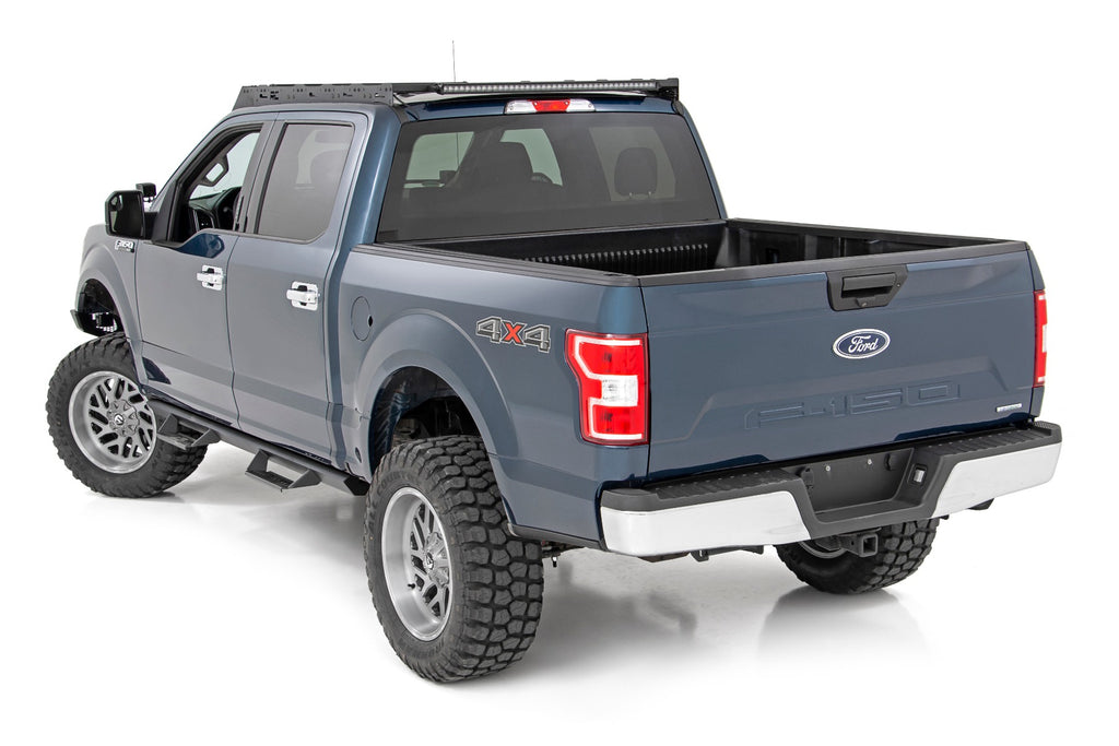 51022 Roof Rack - FR & RR 40 Inch Single Row BLK LEDs - Ford F-150 (15-18) Rough Country Canada