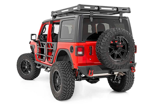 10622 Roof Rack - Black Series Lights - Jeep Wrangler 4xe (21-23)/Wrangler JL (18-23) Rough Country Canada