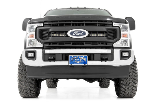 70898 LED Light Kit - Grille Mount - 10 Inch Black - Slimline - Ford Super Duty (20-21) Rough Country Canada