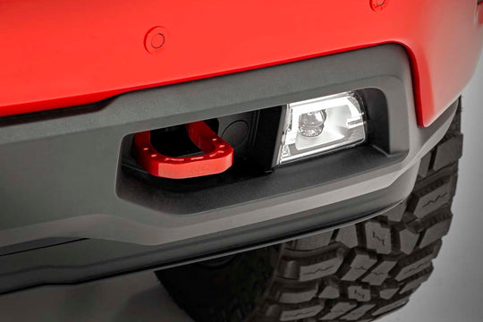 RS132 Tow Hooks - Forged - Red - Chevy Silverado 1500 2WD/4WD (2019-2022) Rough Country Canada
