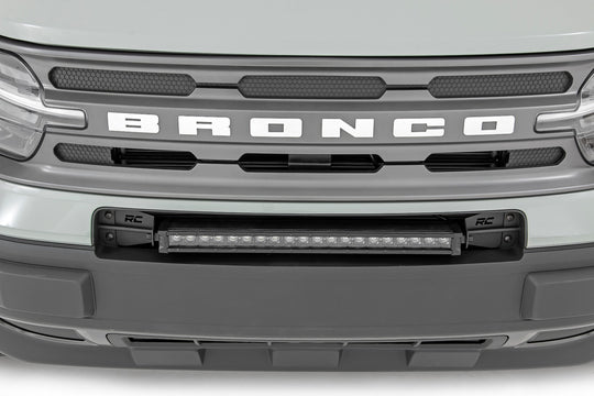 71037 LED Light - Bumper Mount - 20" Black Single Row - White DRL - Ford Bronco Sport (21-23) Rough Country Canada