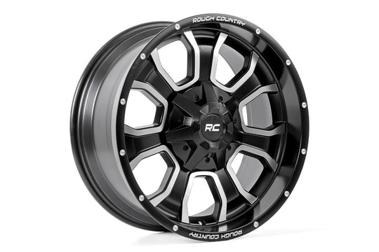 93201006 Rough Country 93 Series Wheel - One-Piece - Matte Black - 20x10 - 8x180 - -18mm Rough Country Canada
