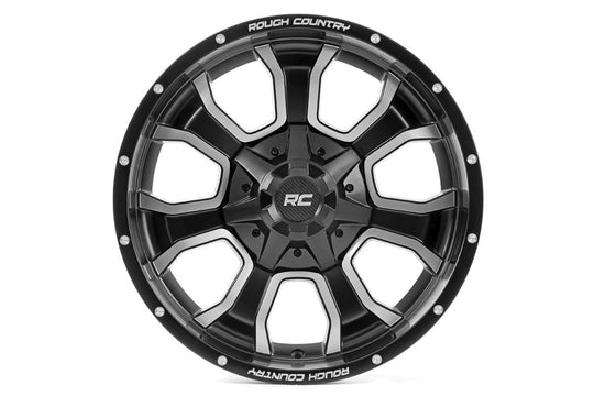 93201006 Rough Country 93 Series Wheel - One-Piece - Matte Black - 20x10 - 8x180 - -18mm Rough Country Canada