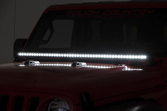 80057 LED Light - Cowl Mnt - 50 " Spectrum Single Row - Jeep Gladiator JT (20-23)/Wrangler JL (18-23) Rough Country Canada